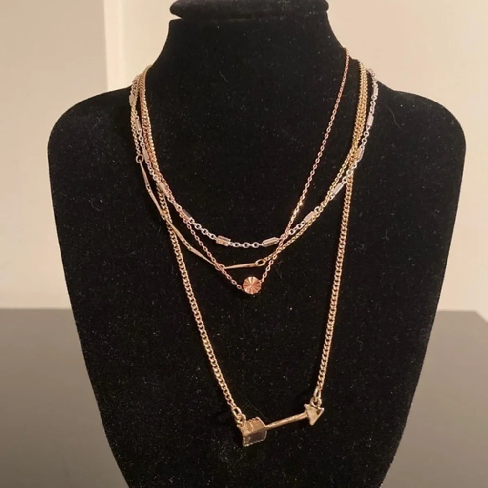 Decree Gold Multi-Layer Necklace with Arrow Charm